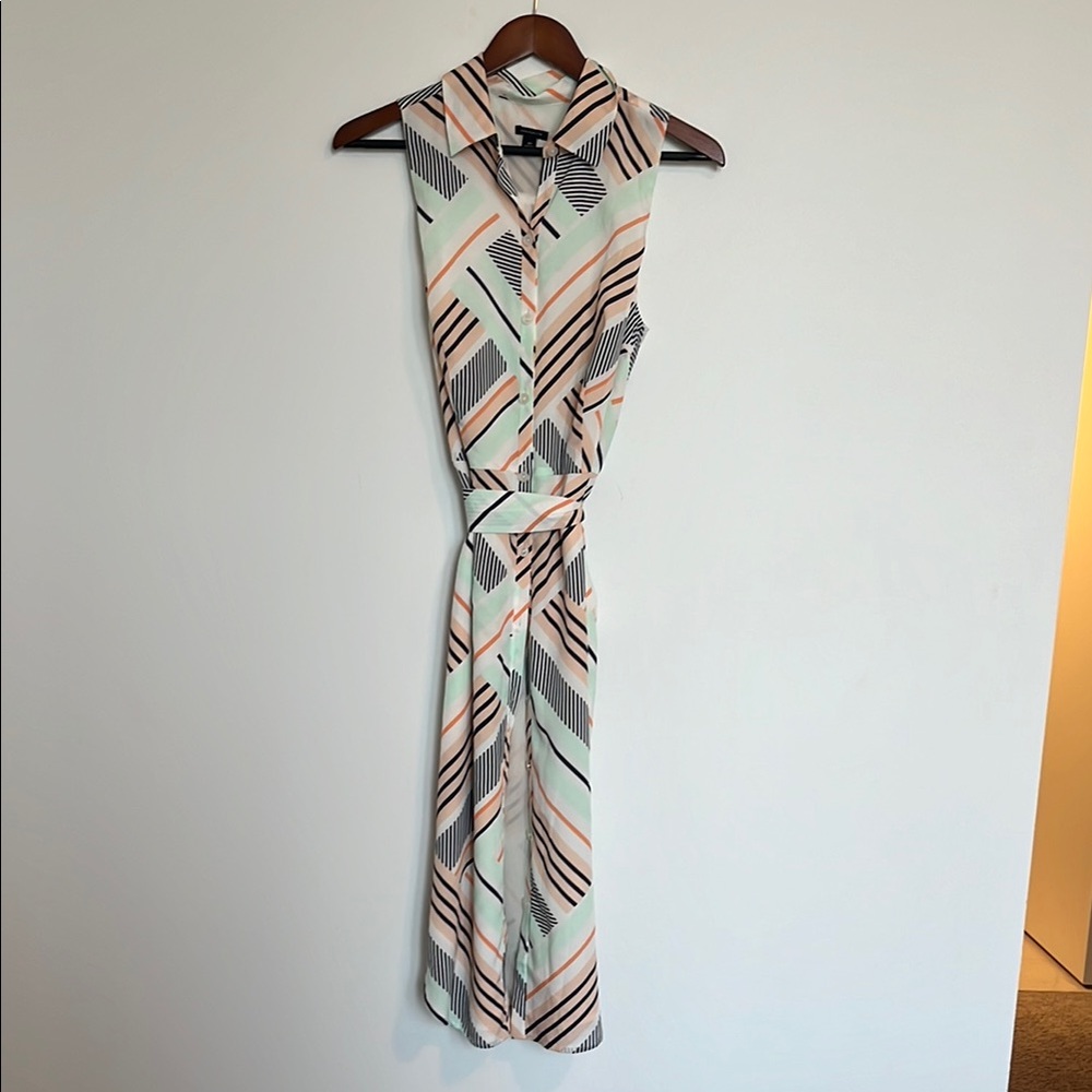 Ann Taylor Button Down Geometric Dress